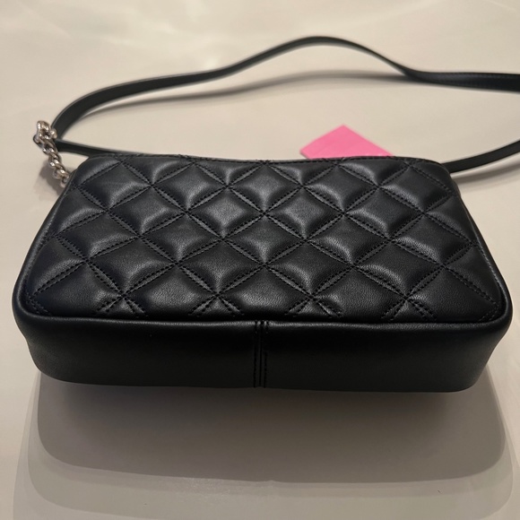 KATE SPADE Black Flap Small Leather Crossbody Black Quilted Bag - Picture 5 of 8
